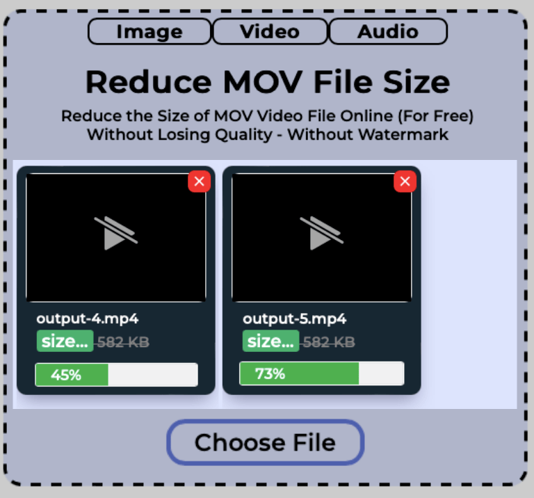 Size of multiple MOV videos getting reduced