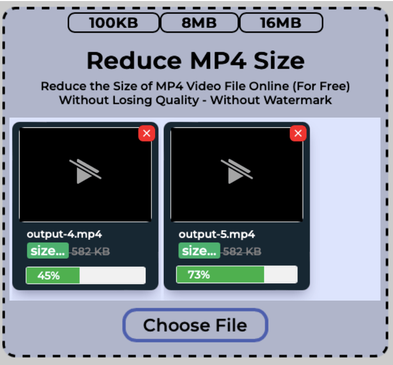 Size of multiple MP4 videos getting reduced