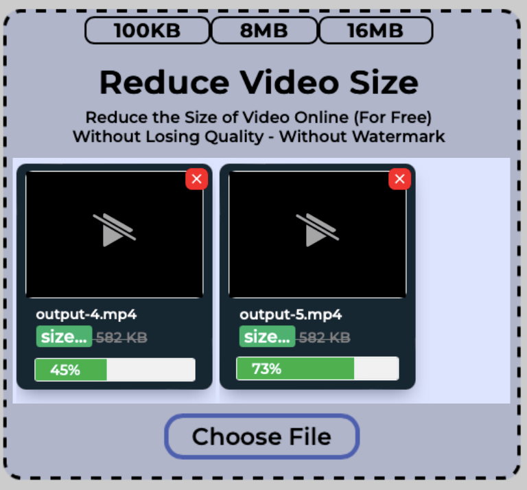 Size of multiple videos getting reduced
